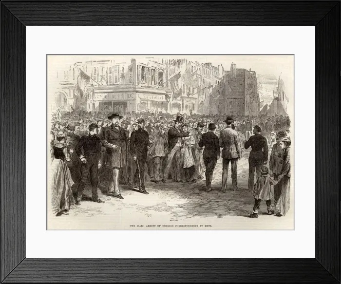 Framed Print : Arrest of English correspondents at Metz Framed Print : Arrest of English correspondents at Metz