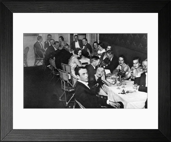 Framed Print : Social celebrities at a dinner in Cairo, 1932