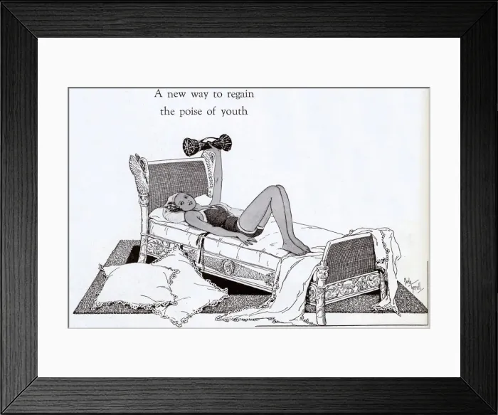 Framed Print : Exercising in bed