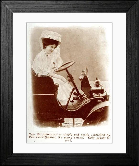 Framed Print : Woman driver 1907 Framed Print : Woman driver 1907