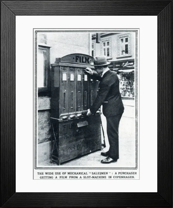 Framed Print : Film bought from a slot-machine 1928 Framed Print : Film bought from a slot-machine 1928