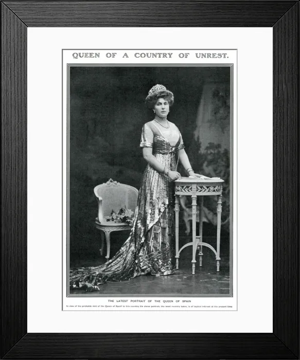 Framed Print : Victoria Eugenie of Battenberg, Queen of Spain 1909 Framed Print : Victoria Eugenie of Battenberg, Queen of Spain 1909
