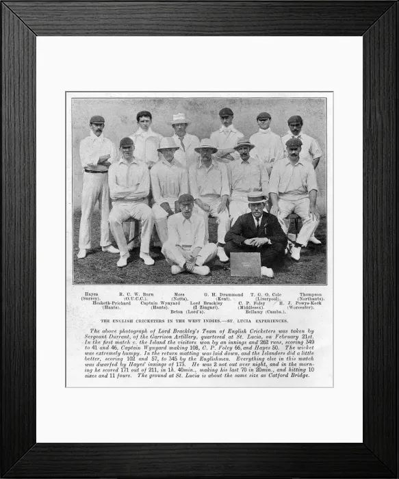 Framed Print : English cricketers in the West Indies Framed Print : English cricketers in the West Indies