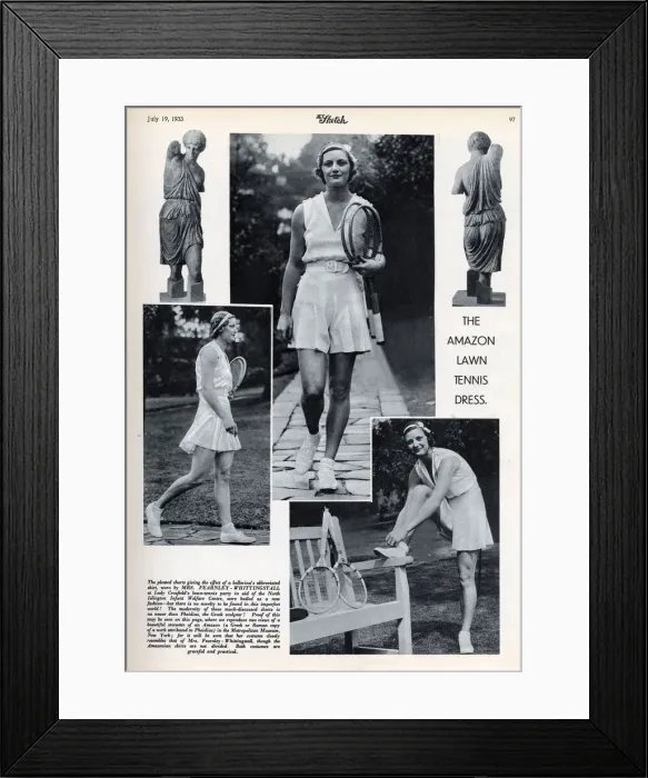 Framed Print : Mrs Fearnley-Whittingstall in tennis shorts