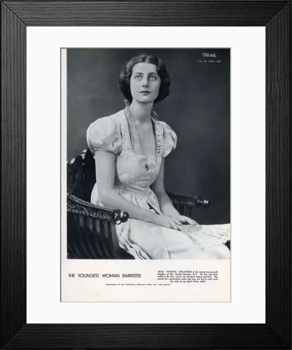 Framed Print : The Youngest Woman Barrister, Yvonne Stranger Framed Print : The Youngest Woman Barrister, Yvonne Stranger