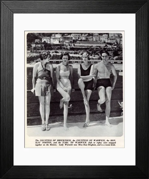 Framed Print : Two countesses and an Earl on the Riviera, France Framed Print : Two countesses and an Earl on the Riviera, France