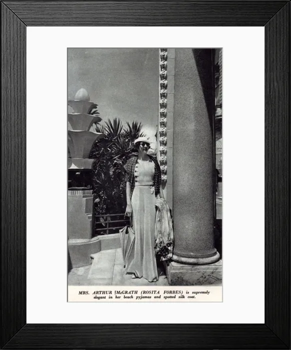 Framed Print : Mrs Arthur McGrath (Rosita Forbes) on the Riviera, France
