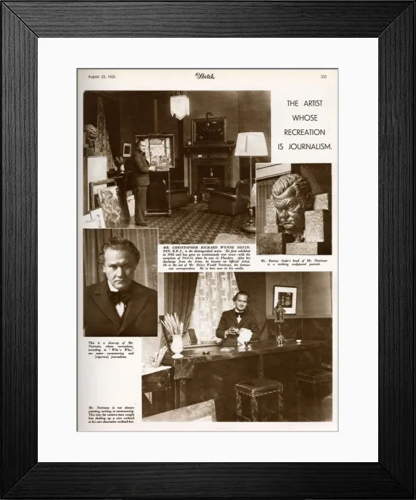 Framed Print : C R W Nevinson, The Artist Whose Recreation is Journalism