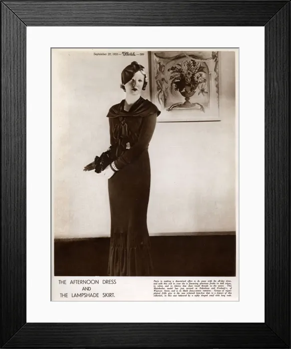 Framed Print : Fashion page, The Afternoon Dress and the Lampshade Skirt Framed Print : Fashion page, The Afternoon Dress and the Lampshade Skirt