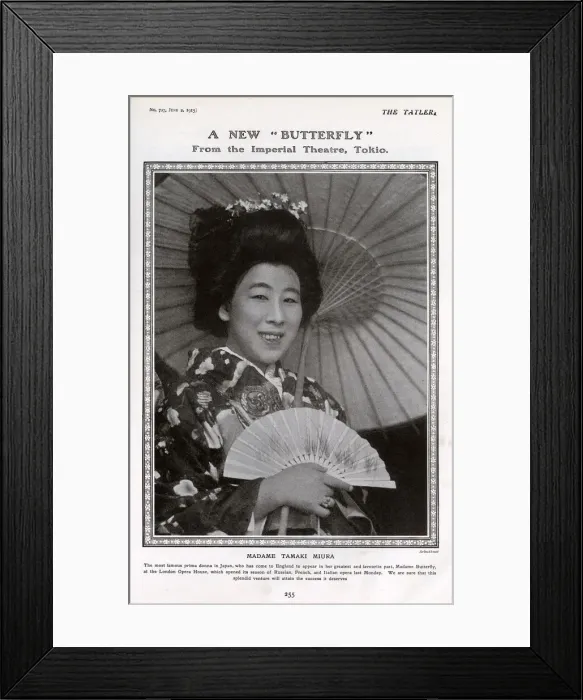 Framed Print : A New Butterfly - Madame Tamaki Miura
