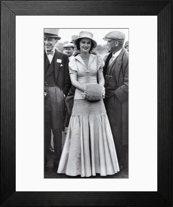 Framed Print : Margaret Whigham at Ascot with her boater and ruches muff Framed Print : Margaret Whigham at Ascot with her boater and ruches muff