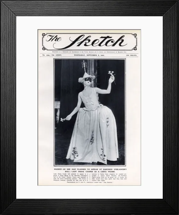 Framed Print : Lady Diana Cooper as a china figure, Venice, 1926