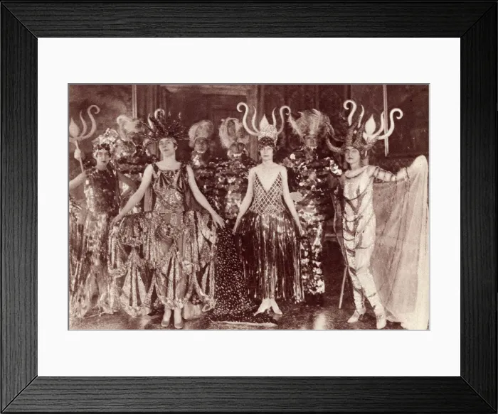 Framed Print : Costumed group at Baroness D Erlangers costume ball, Venice Framed Print : Costumed group at Baroness D Erlangers costume ball, Venice