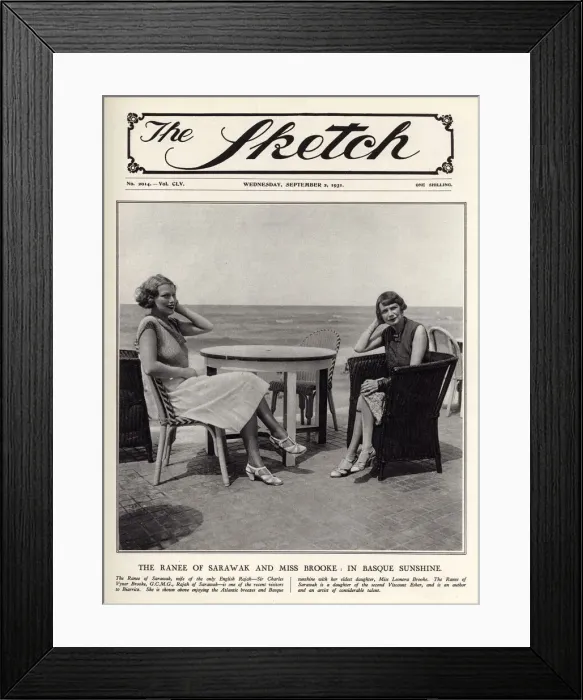 Framed Print : Sketch cover - the Ranee of Sarawak in Biarritz Framed Print : Sketch cover - the Ranee of Sarawak in Biarritz