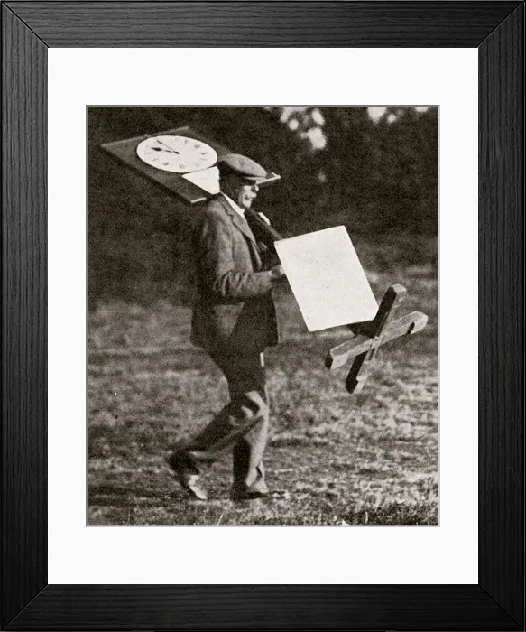 Framed Print : The hour and the man - James Braid carries starting clock Framed Print : The hour and the man - James Braid carries starting clock