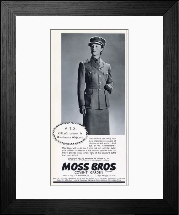 Framed Print : A. T.s officer uniform from Moss Bros 1940 Framed Print : A. T.s officer uniform from Moss Bros 1940