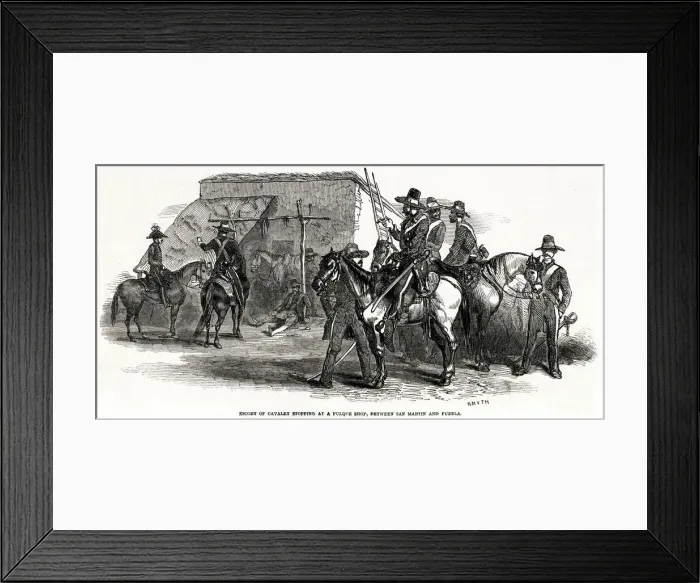 Framed Print : Escort of Cavalry resting 1847 Framed Print : Escort of Cavalry resting 1847