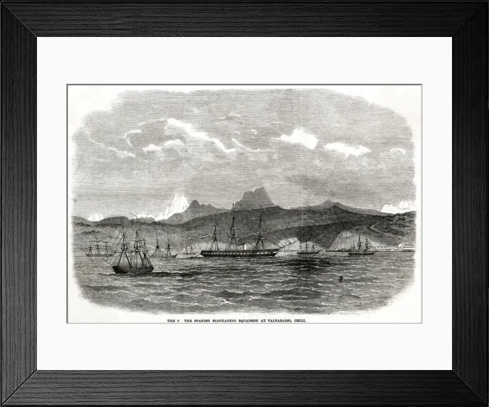 Framed Print : Spanish Blockade at Valparaiso Framed Print : Spanish Blockade at Valparaiso