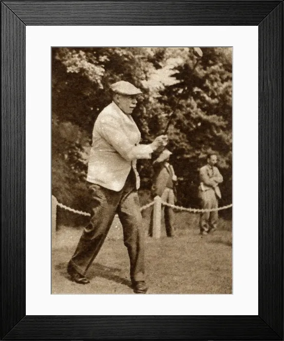 Framed Print : Golfer James Braids drive