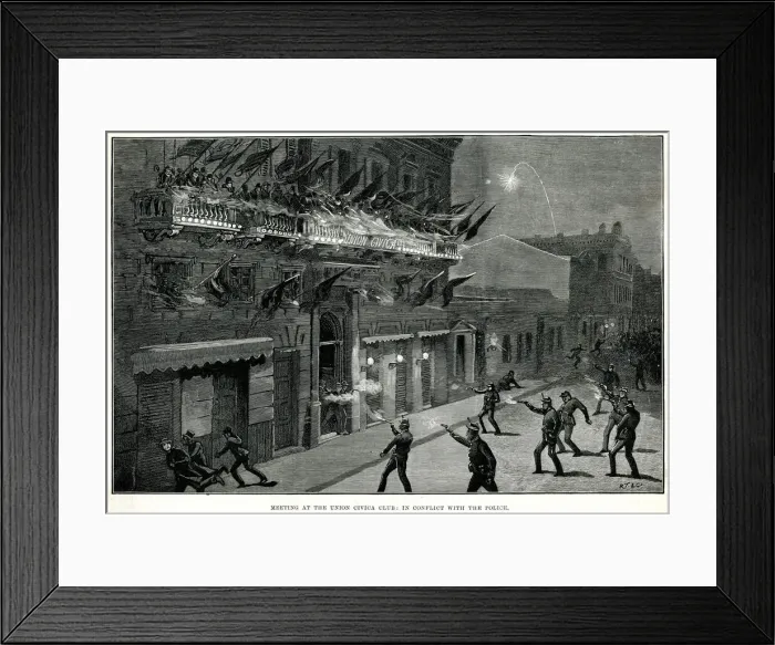 Framed Print : Polticial Riots in Buenos Aires