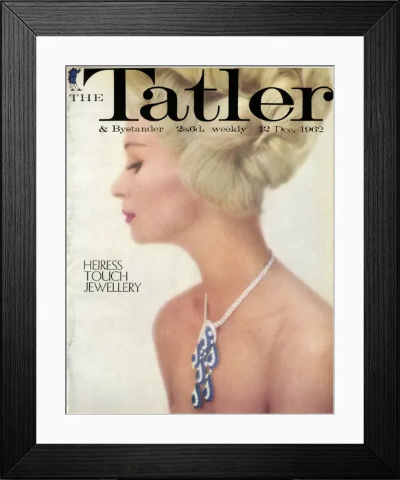 Framed Print : Tatler front cover with model wearing Cartier necklace Framed Print : Tatler front cover with model wearing Cartier necklace