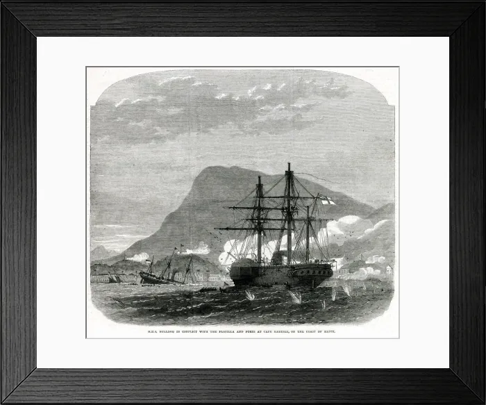 Framed Print : HMS Bulldog in conflict at Cap-Haitien Framed Print : HMS Bulldog in conflict at Cap-Haitien