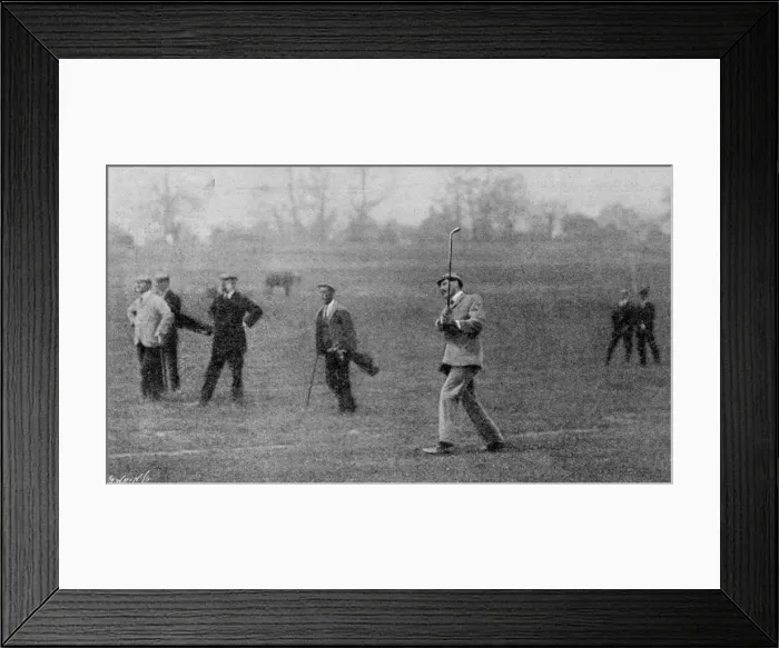 Framed Print : Golfer James Braid Approaching Fifteenth Green Framed Print : Golfer James Braid Approaching Fifteenth Green