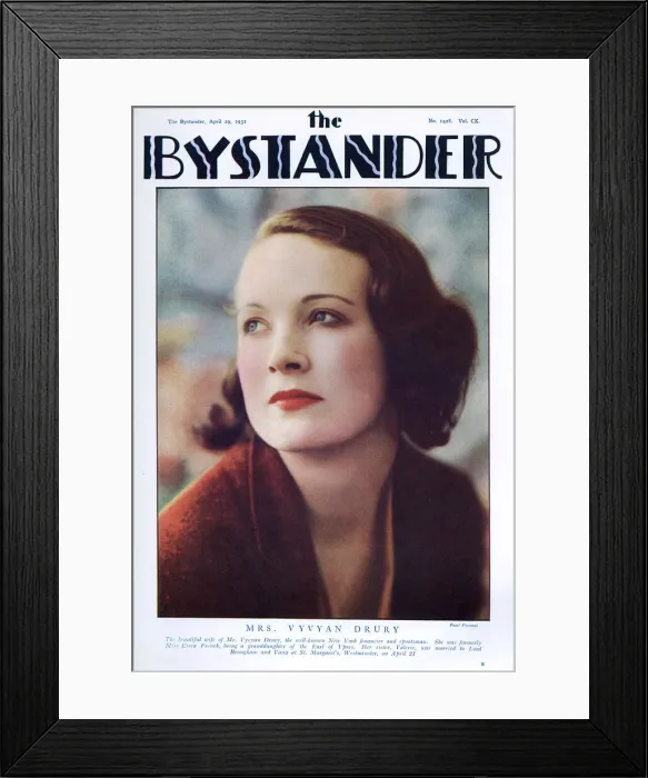 Framed Print : Bystander cover featuring Mrs Vyvyan Drury Framed Print : Bystander cover featuring Mrs Vyvyan Drury