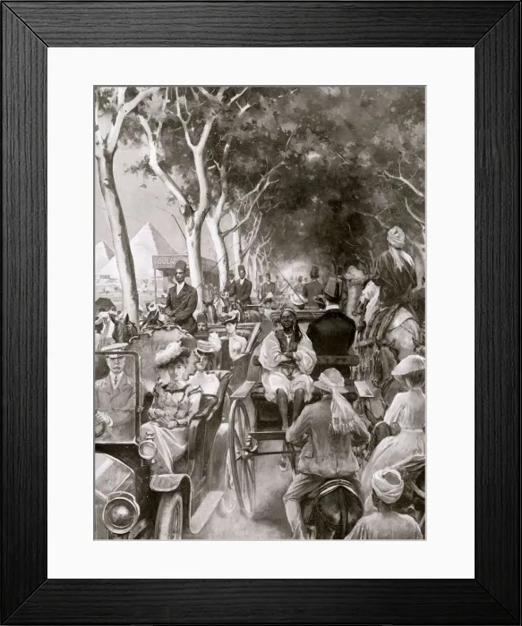 Framed Print : Road to the Pyramids during the Season in Egypt Framed Print : Road to the Pyramids during the Season in Egypt