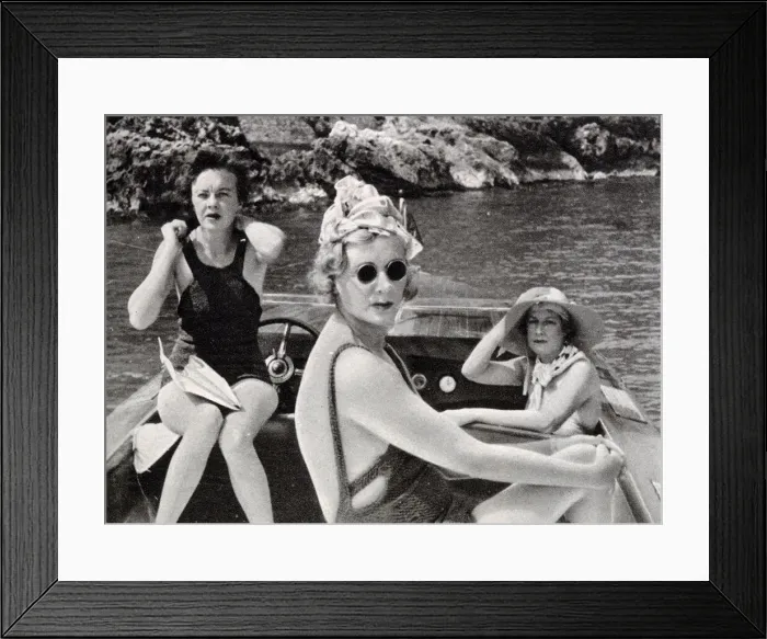 Framed Print : Society on a speedboat at Monte Carlo Framed Print : Society on a speedboat at Monte Carlo
