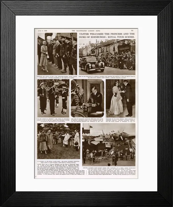Framed Print : Princess Elizabeth and the Duke of Edinburgh in Ulster