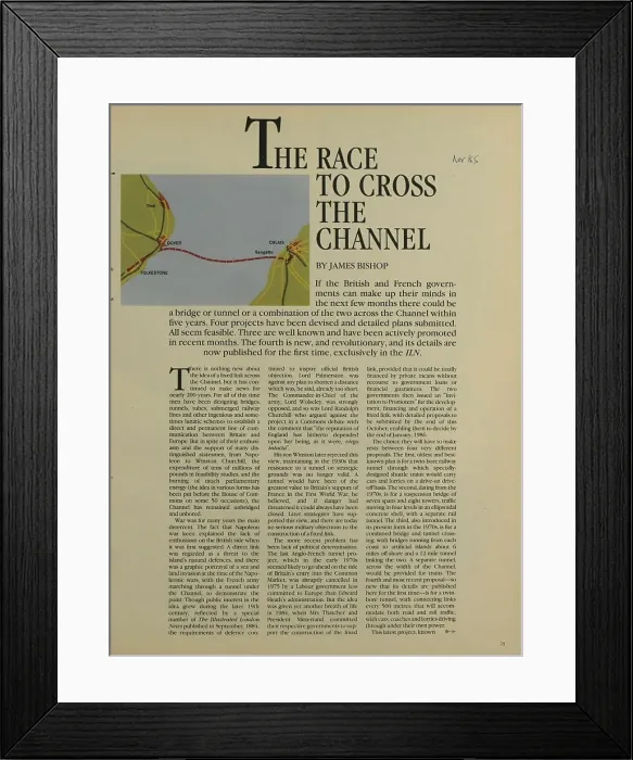 Framed Print : Channel Tunnel proprosals, 1985(1) Framed Print : Channel Tunnel proprosals, 1985(1)