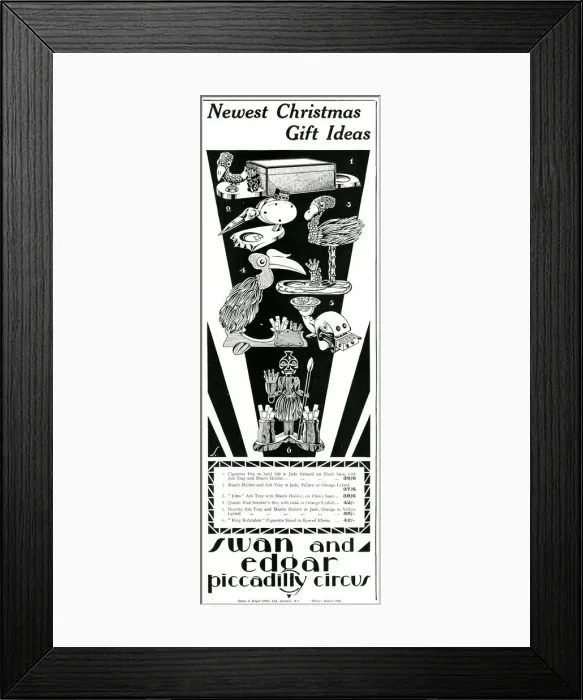 Framed Print : Advert for Swan and Edgar - Christmas present ideas 1928 Framed Print : Advert for Swan and Edgar - Christmas present ideas 1928