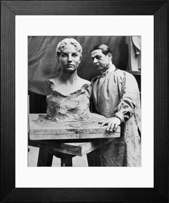 Framed Print : Haig Paitgan sculpting Helen Wills Moody