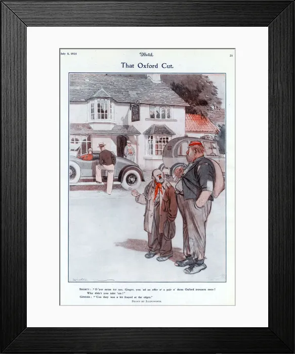 Framed Print : That Oxford Cut - Oxford Bags cartoon Framed Print : That Oxford Cut - Oxford Bags cartoon