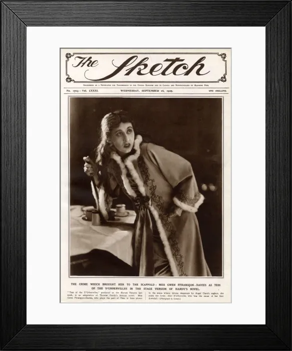 Framed Print : Sketch - Gwen Ffrangcon-Davies as Tess of D Urbervilles Framed Print : Sketch - Gwen Ffrangcon-Davies as Tess of D Urbervilles