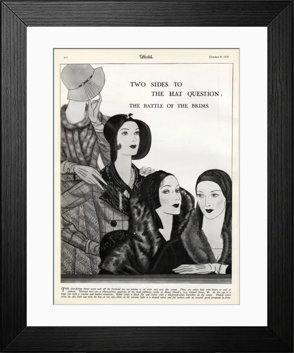 Framed Print : Advert for womens hats from Henry Heath, London Framed Print : Advert for womens hats from Henry Heath, London