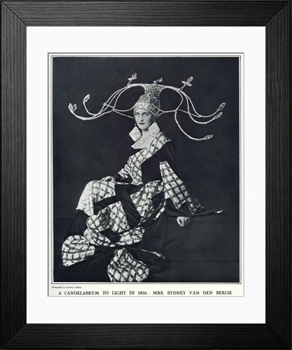 Framed Print : Mrs Sydney van den Bergh in fancy dress for New Year Framed Print : Mrs Sydney van den Bergh in fancy dress for New Year