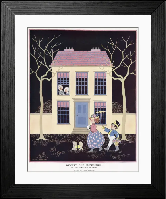 Framed Print : Cartoon, Dignity and Impudence or The Domestics Derision