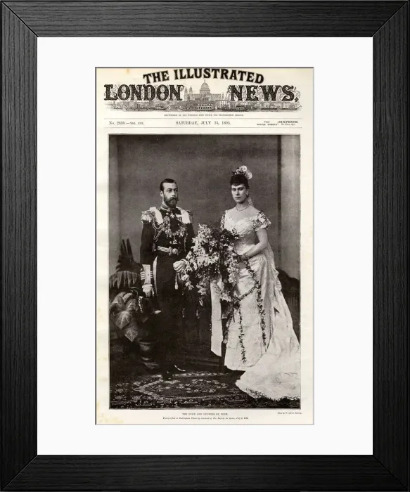 Framed Print : Duke and Duchess of York wedding portrait, 1893 Framed Print : Duke and Duchess of York wedding portrait, 1893