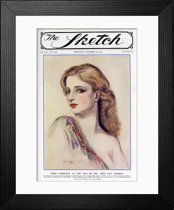 Framed Print : Front cover, portrait of Lily (Lili) Damita, actress
