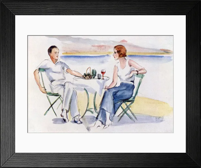 Framed Print : Cocktail time at Cap d Antibes, Marquise de Casa Maury