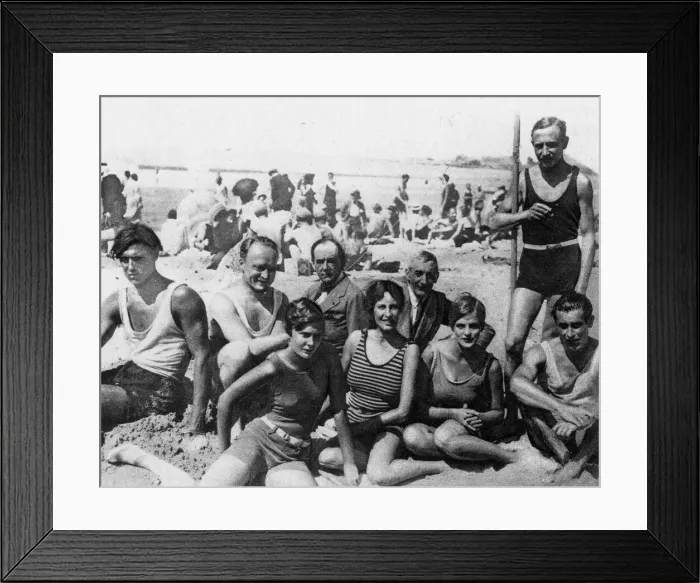 Framed Print : Society on the beach at Biarritz - with the cartoonist Sem Framed Print : Society on the beach at Biarritz - with the cartoonist Sem