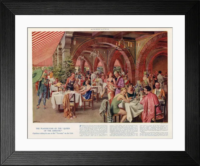 Framed Print : The Taverna of the Excelsior Palace, Venice Lido