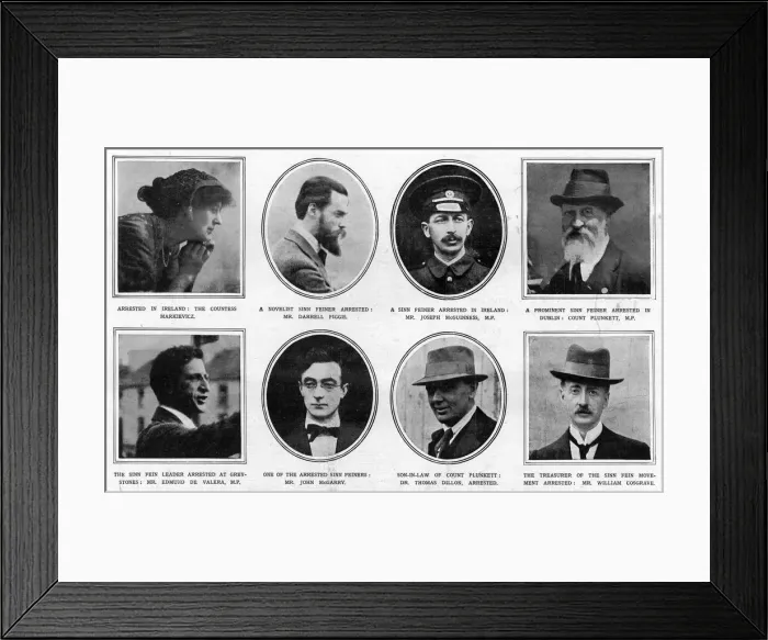 Framed Print : Various Sinn Feiners arrested over an alleged German plot
