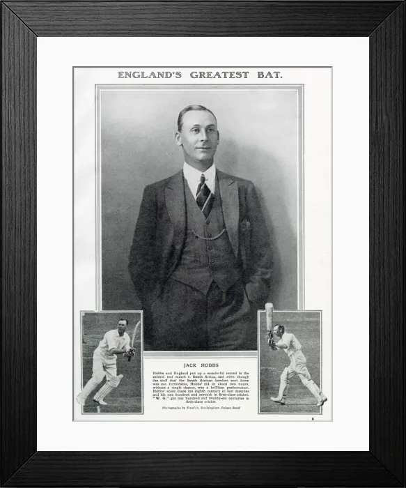 Framed Print : Jack Hobbs (Sir John Berry Hobbs), English cricketer (1882-1963) Framed Print : Jack Hobbs (Sir John Berry Hobbs), English cricketer (1882-1963)