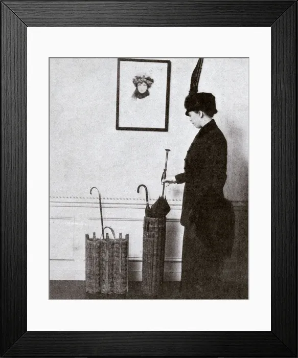 Framed Print : WW1 wicker shell cases recycled as umbrella stands, 1915 Framed Print : WW1 wicker shell cases recycled as umbrella stands, 1915