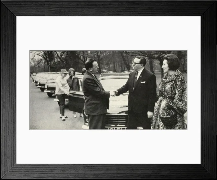 Framed Print : Managing Director of Welbeck Minicabs accepts new fleet cars