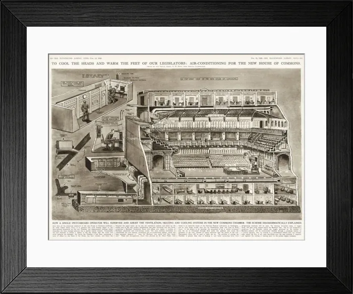Framed Print : Air conditioning for the House of Commons by G. H. Davis Framed Print : Air conditioning for the House of Commons by G. H. Davis