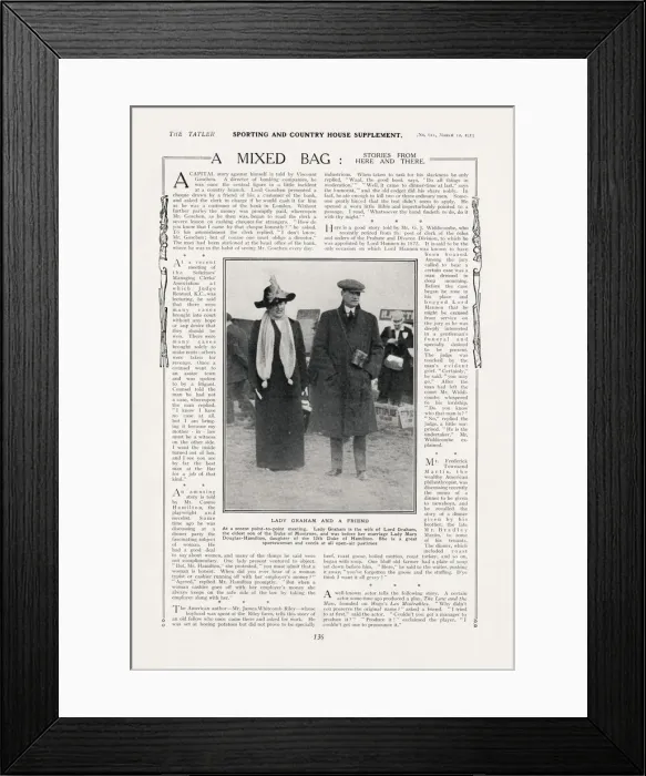 Framed Print : Lady Graham, page from The Tatler 1913 Framed Print : Lady Graham, page from The Tatler 1913